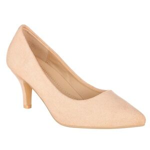 NWT ILLUDE Size 8 Classic Nude Pointed Toe Pumps Comfortable Low Stiletto Heel